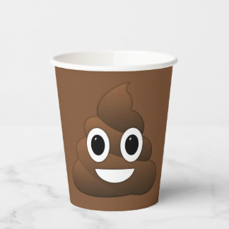 Vasos De Papel Emoji de poop 8oz Taza de papel