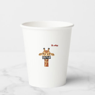 Vasos De Papel emoji insultando la ira de la jirafa