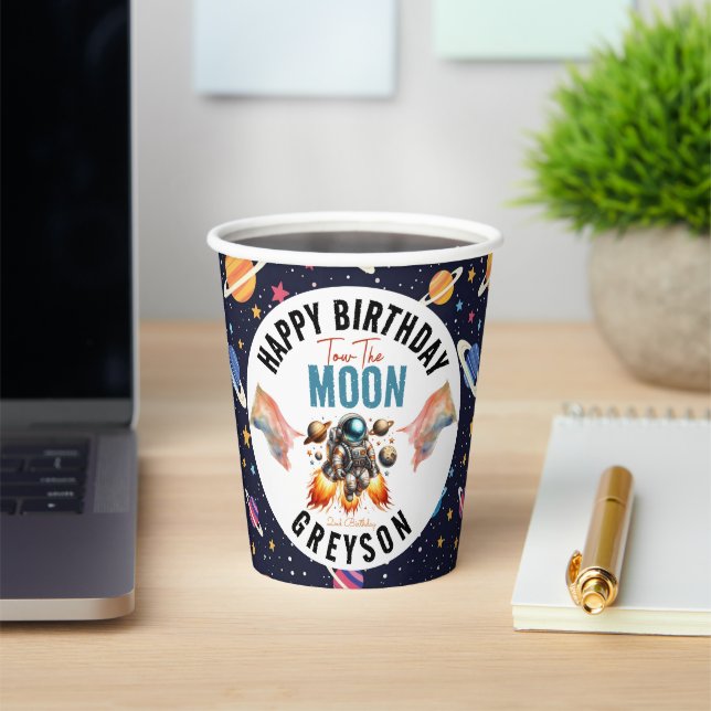 Vasos De Papel empezar a remolcar la luna 2º espacio de cumpleaño (in situ)