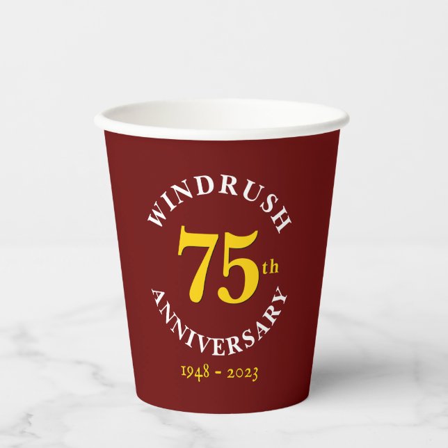 Vasos De Papel Empire Windrush, 75° aniversario (Anverso)
