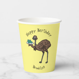 Vasos De Papel Emu con ilustracion personalizado de huevos