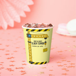 Vasos De Papel En construcción Tower Cranes Baby Shower