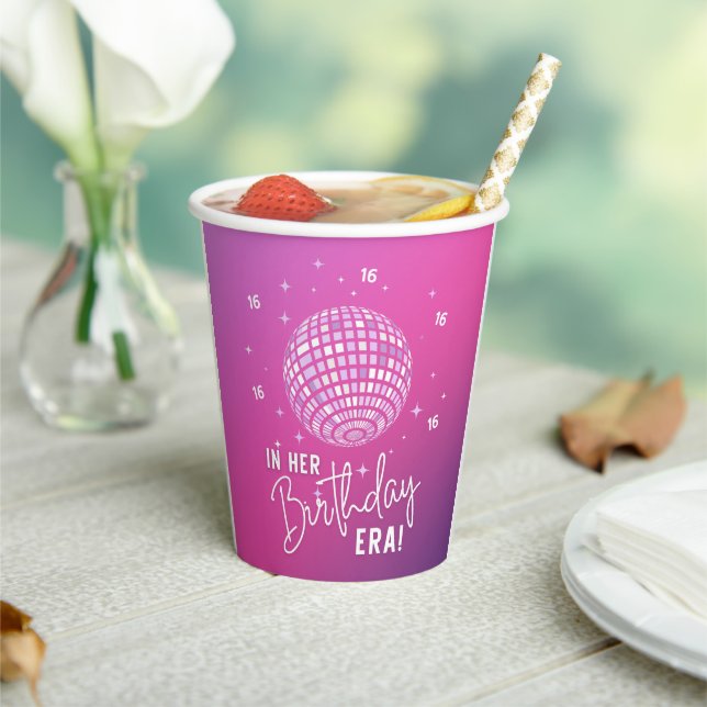 Vasos De Papel En su época de cumpleaños, Fiesta de la era, Fiest (in situ)