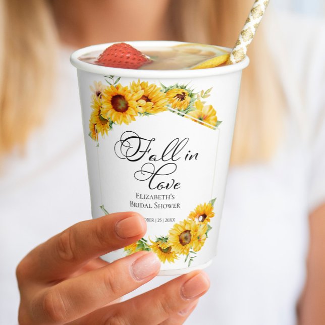 Vasos De Papel Enamorarse Girasol Otoño Despedida de Soltera (Subido por el creador)