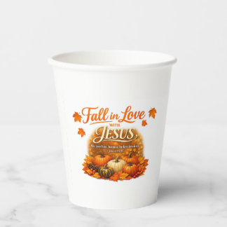 VASOS DE PAPEL ENAMÓRATE DE JESÚS TAZA CON VERSÍCULO KJV