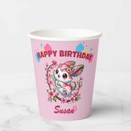 Vasos De Papel Encantador conejo de Sakura