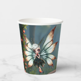 Vasos De Papel Encantador Guardián Hada en Bosque Mágico