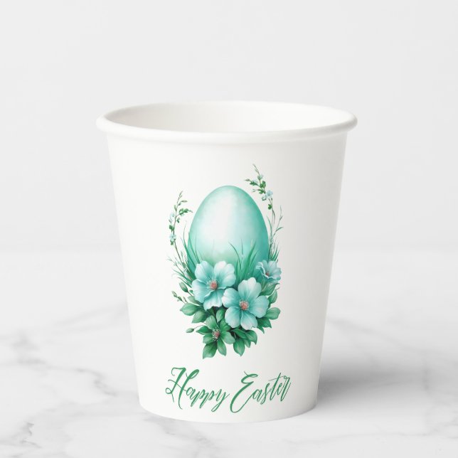 Vasos De Papel Encantador Huevo de Pascua - Ilustracion festivo (Anverso)