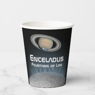 Vasos De Papel Encélado Luna de Saturno Fuentes de Vida