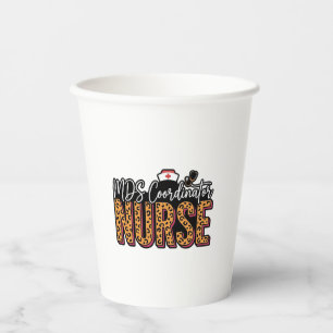 Vasos De Papel Enfermera Coordinadora de MDS Diseño de Camiseta V