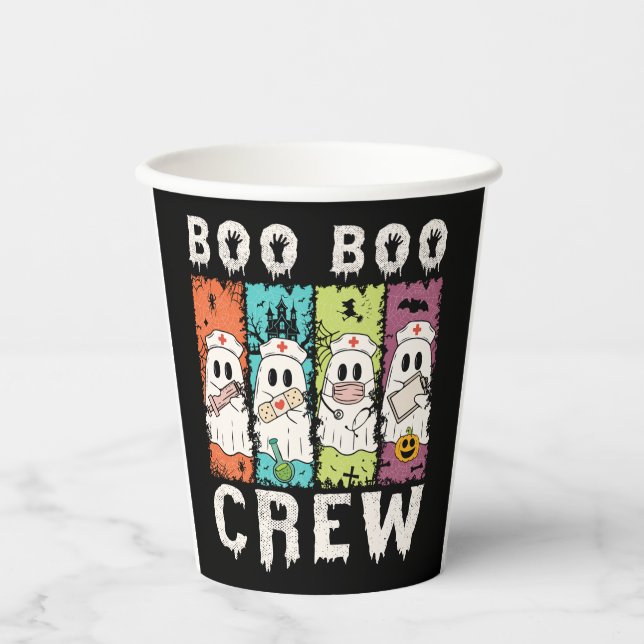 Vasos De Papel Enfermera de Boo Boo Crew Halloween (Anverso)