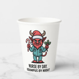 Vasos De Papel Enfermera de día, Krampus de noche, Enfermera 