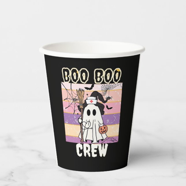 Vasos De Papel Enfermera fantasma de Boo Boo Crew Halloween Esenc (Anverso)