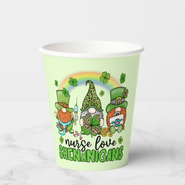 Vasos De Papel Enfermera Love Shenanigans St. Patrick's (Anverso)