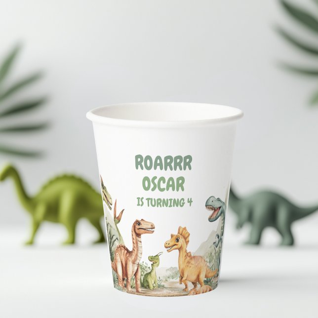 Vasos De Papel Enorme fiesta de cumpleaños de los dinosaurios (Subido por el creador)