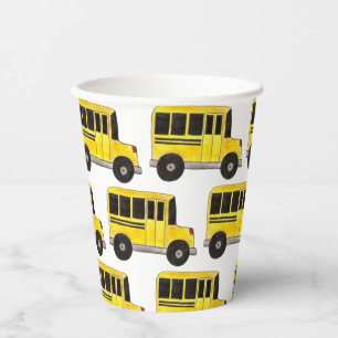Vasos De Papel Enseñanza de conductores de autocares de escuela a