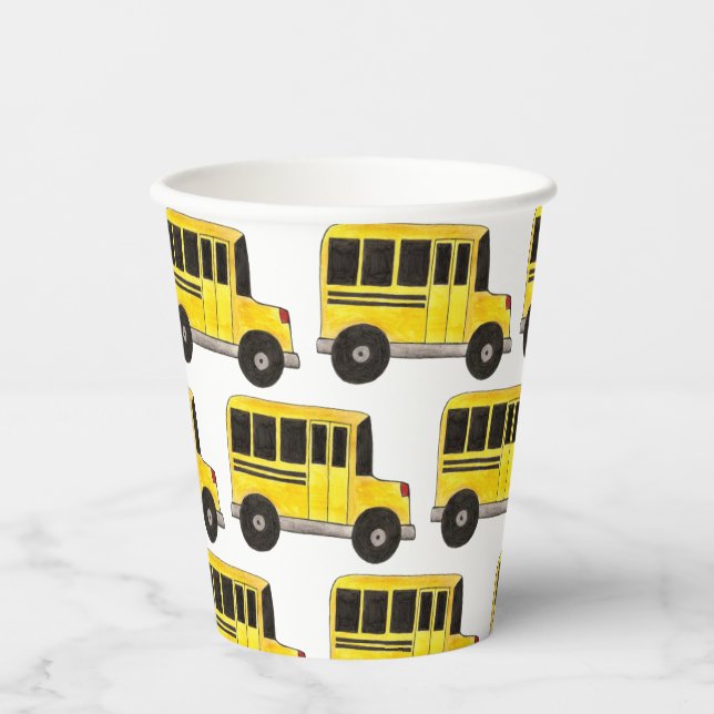 Vasos De Papel Enseñanza de conductores de autocares de escuela a (Anverso)
