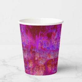 Vasos De Papel Entorno impresionista Trippy Red y Magenta