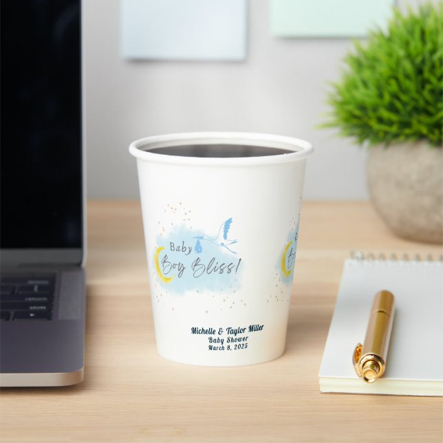 Vasos De Papel Entrega especial de la cigüeña con estrella de oro (in situ)