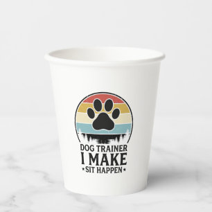 Vasos De Papel Entrenador de Perros Hago que se Sienten Camiseta