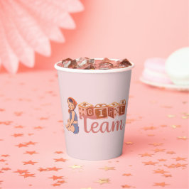 Vasos De Papel equipo chica babyducha