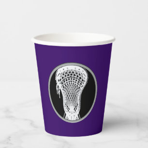Vasos De Papel Equipo de Lacrosse Púrpura
