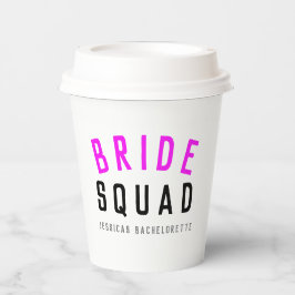 Vasos De Papel Equipo de Novia | Bridesmaid de soltero rosa calie