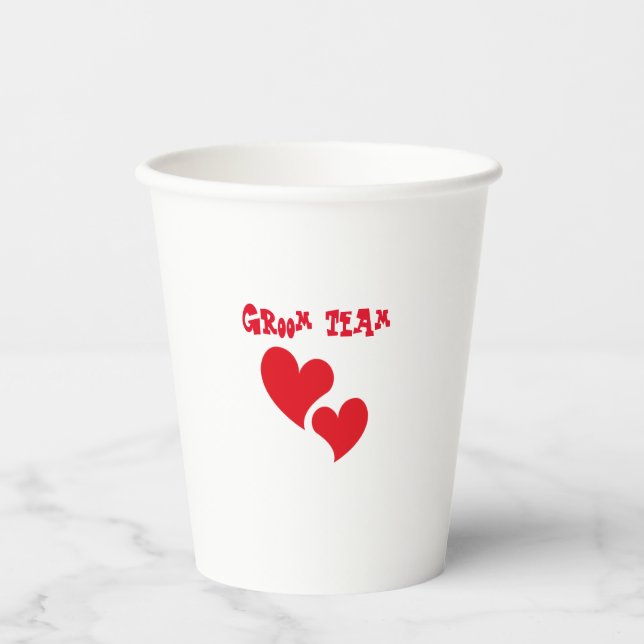 Vasos De Papel Equipo Groom (Anverso)