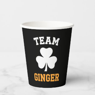 Vasos De Papel Equipo Pelirroja Divertida Día de San Patricio Irl