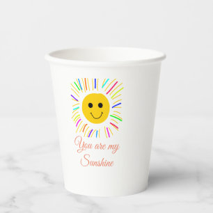 Vasos De Papel eres mi sol naranjas amarillos rayos solares añadi