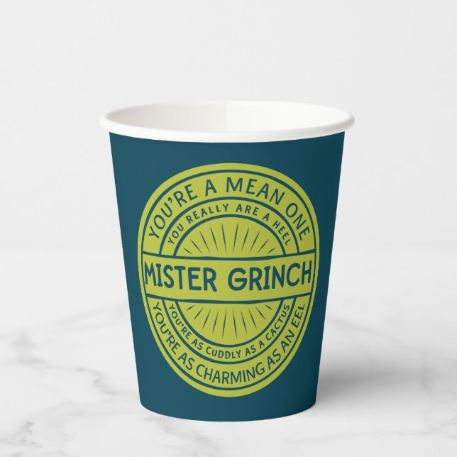 Vasos De Papel Eres un miserable Mister Grinch (Izquierda)
