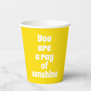 Vasos De Papel Eres un rayo de sol, soleado y feliz amarillo lind