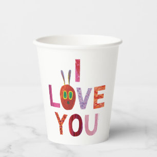 Vasos De Papel Eric Carle Caterpillar te amo