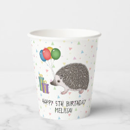 Vasos De Papel Erizo Pigmeo Africano Animal - Feliz Cumpleaños