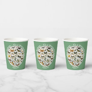 Vasos De Papel Es el cumpleaños de la mariposa, artículos para el