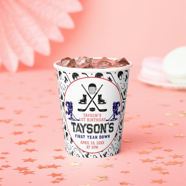 Vasos De Papel Es el primer Fiesta de cumpleaños de hockey sobre  (in situ)