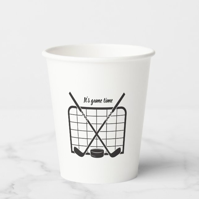 Vasos De Papel Es hora de jugar Hockey (Anverso)