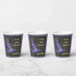 Vasos De Papel Es la época de la bruja del año Halloween