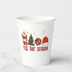 Vasos De Papel Es la temporada Xmas Navidad Baloncesto
