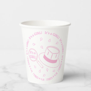 Vasos De Papel ¡Es un Chica! invitación