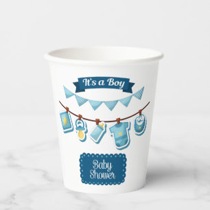 Vasos De Papel Es un chico de papel de Baby Shower