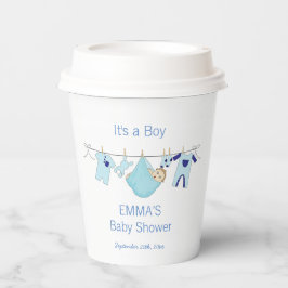 Vasos De Papel es un ilustracion azul de Boy Cute Baby Shower