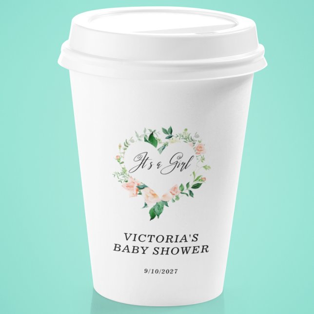 Vasos De Papel Es una Baby Shower rosa Rubor Chica (Subido por el creador)