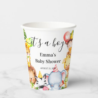 Vasos De Papel Es una selva de safari de animales Baby Shower par