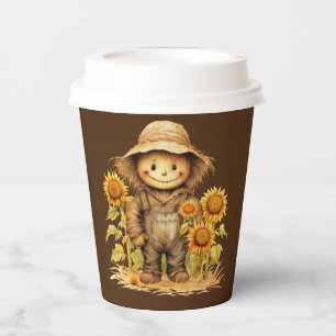 Vasos De Papel Escarecrow con girasol