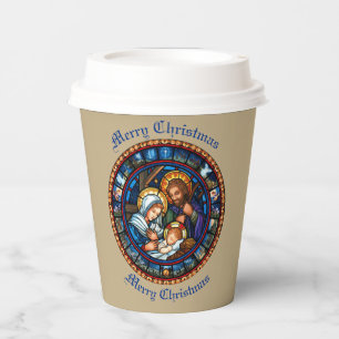 Vasos De Papel Escena tradicional de la natividad de los navidade