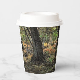 Vasos De Papel Escenario forestal de otoño