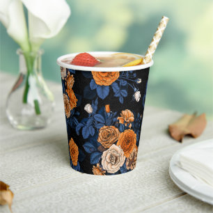Vasos De Papel Escondido en los rosas, naranja y azul