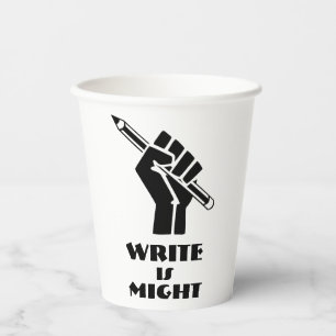 Vasos De Papel Escribir es poder