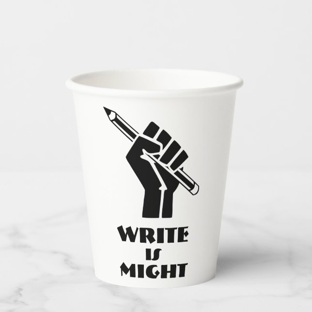 Vasos De Papel Escribir es poder (Anverso)